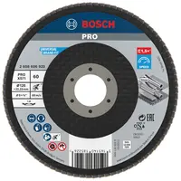 Ламелен диск за шлайфане Bosch на метал и неръждаема стомана  125 мм, 22.23 мм, P60, конусен, PRO X571