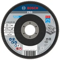 Ламелен диск за шлайфане Bosch на метал и неръждаема стомана  125 мм, 22.23 мм, P80, конусен, PRO X571
