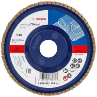 Ламелен диск за шлайфане Bosch на метал  125 мм, 22.23 мм, P40, прав, Standard for Metal X431