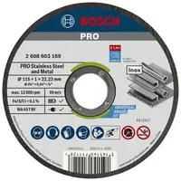 Диск карбофлексен за рязане Bosch на неръждаема стомана  115 мм, 1 мм, 22.23 мм, PRO Stainless Steel and Metal