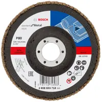 Ламелен диск за шлайфане Bosch на метал  125 мм, 22.23 мм, P80, прав, Standard for Metal X431