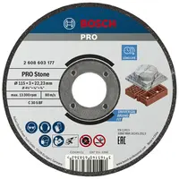 Диск карбофлексен за рязане Bosch на камък и неметали  115 мм, 3 мм, 22.23 мм, PRO Stone