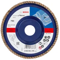 Ламелен диск за шлайфане Bosch на метал  125 мм, 22.23 мм, P80, прав, Standard for Metal X431