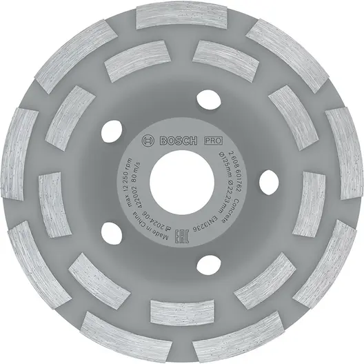 Диск диамантен за шлайфане Bosch на бетон  125 мм, 22.23 мм, PRO Concrete