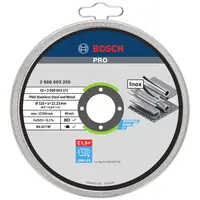 Диск карбофлексен за рязане Bosch на неръждаема стомана  125 мм, 1 мм, 22.23 мм, PRO Stainless Steel and Metal