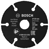 Диск карбофлексен за рязане Bosch на дърво, пластмаса, гипсокартон  50 мм, 10 мм, Carbide Multi Wheel