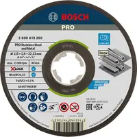 Диск карбофлексен за рязане Bosch на метал и неръждавейка  115 мм, 1.6 мм, 22.23 мм, PRO Stainless Steel and Metal X-Lock