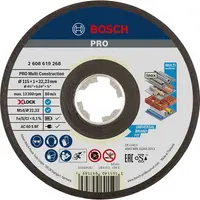 Диск карбофлексен за рязане Bosch универсален  115 мм, 1 мм, 22.23 мм, PRO Multi Construction X-Lock