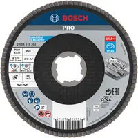 Ламелен диск за шлайфане Bosch на метал и неръждаема стомана  X-lock, 125 мм, P60, конусен, PRO X571