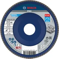 Ламелен диск за шлайфане Bosch на метал и неръждаема стомана  115 мм, 22.23 мм, P80, прав, PRO X571