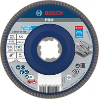 Ламелен диск за шлайфане Bosch на метал и неръждаема стомана  X-lock, 125 мм, P120, прав, PRO X571