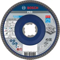 Ламелен диск за шлайфане Bosch на метал и неръждаема стомана  X-lock, 125 мм, P60, прав, PRO X571