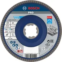 Ламелен диск за шлайфане Bosch на метал и неръждаема стомана  X-lock, 125 мм, P80, прав, PRO X571