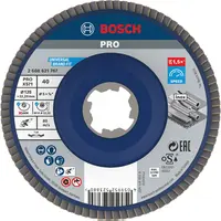 Ламелен диск за шлайфане Bosch на метал и неръждаема стомана  X-lock, 125 мм, P40, конусен, PRO X571
