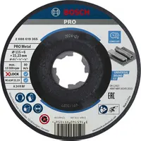 Диск карбофлексен за шлайфане Bosch на метал  115 мм, 22.23 мм, 6 мм, X-lock, PRO Metal