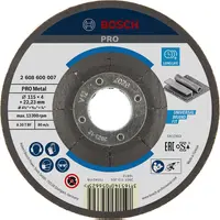 Диск карбофлексен за шлайфане Bosch на метал  115 мм, 22.23 мм, 4 мм, PRO Metal