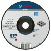 Диск карбофлексен за шлайфане Bosch на метал  180 мм, 22.23 мм, 8 мм, PRO Metal