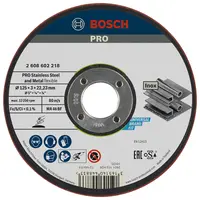 Диск карбофлексен за шлайфане Bosch на метал и неръждаема стомана  125 мм, 22.23 мм, 3 мм, PRO Semi-Flexible
