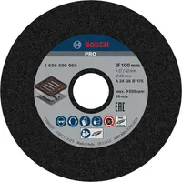 Диск керамичен за шлайфане Bosch прав цилиндричен от алуминиев оксид  100 мм, 20 мм, 27 мм, P24, PRO Metal