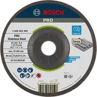 Диск карбофлексен за шлайфане Bosch на неръждаема стомана  150 мм, 22.23 мм, 6 мм, PRO Stainless Steel