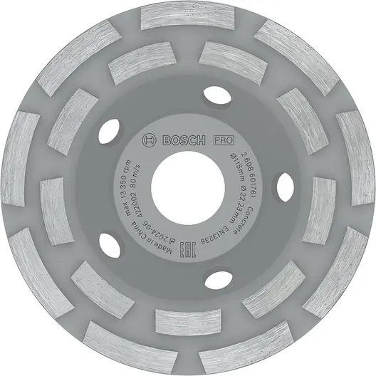 Диск диамантен за шлайфане Bosch на бетон  115 мм, 22.23 мм, PRO Concrete