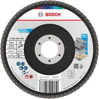 Ламелен диск за шлайфане Bosch на метал и неръждаема стомана  125 мм, 22.23 мм, P40, конусен, X451