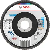Ламелен диск за шлайфане Bosch на метал и неръждаема стомана  125 мм, 22.23 мм, P80, конусен, X451