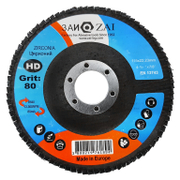 Ламелен диск за шлайфане ZAI на метал и неръждаема стомана  115 мм, 22.23 мм, P80, конусен, Z 80 HD - product - 001 BRK2484