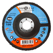 Ламелен диск за шлайфане ZAI на метал и неръждаема стомана  125 мм, 22.23 мм, P100, конусен, Z 100 HD - product - 001 BRK2489