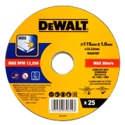 Диск карбофлексен за рязане DeWALT на неръждаема стомана  115 мм, 22.23 мм, 1 мм, DT20599 - product - 001 DWT2754