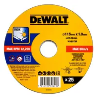Диск карбофлексен за рязане DeWALT на неръждаема стомана  115 мм, 1 мм, 22.23 мм, DT20599