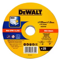 Диск карбофлексен за рязане DeWALT на неръждаема стомана  125 мм, 1 мм, 22.23 мм, DT20598