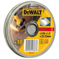 Диск карбофлексен за рязане DeWALT на неръждаема стомана  125 мм, 10 бр., 1.2 мм, 22.23 мм, DT42340TZ