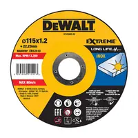 Диск карбофлексен за рязане DeWALT на неръждаема стомана  115 мм, 1.2 мм, 22.23 мм, Extreme