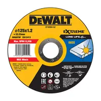 Диск карбофлексен за рязане DeWALT на неръждаема стомана  125 мм, 1.2 мм, 22.23 мм, Extreme