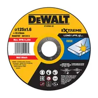 Диск карбофлексен за рязане DeWALT на неръждаема стомана  125 мм, 1.6 мм, 22.23 мм, Extreme