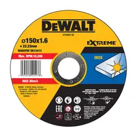 Диск карбофлексен за рязане DeWALT на неръждаема стомана  150 мм, 1.6 мм, 22.23 мм, Extreme