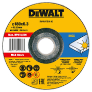 Диск карбофлексен за рязане DeWALT на неръждаема стомана  180 мм, 22.2 мм, 6.3 мм, DW4547SIA - product - 001 DWT3362