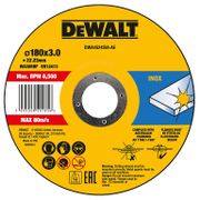 Диск карбофлексен за рязане DeWALT на неръждаема стомана  180 мм, 22.2 мм, 3 мм, DWA4524SIA - product - 001 DWT3363
