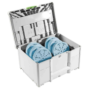 Шкурка за ротационен шлайф Festool с велкро с 48 отвора  150 мм, P120, P150, P180, P220, P60, P80, 120 бр., Granat SYS-STF D150 GR-Set - product - 001 FST2795