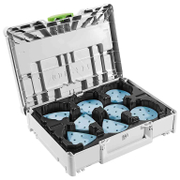 Шкурка за ротационен шлайф Festool с велкро, триъгълна  P120, P180, P60, P80, 160 бр., Granat SYS-STF D90/V93 GR-Set - product - 001 FST2798