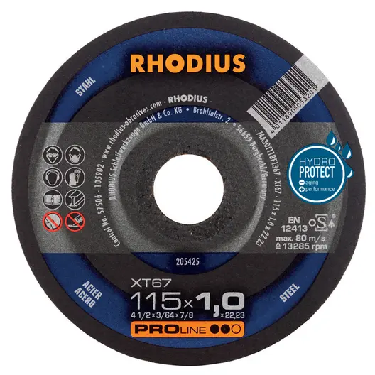 Диск карбофлексен за рязане Rhodius на метал  115 мм, 1 мм, 22.23 мм, XT67
