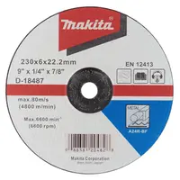 Диск карбофлексен за шлайфане Makita на метал  230 мм, 22.2 мм, 6 мм, D-18487