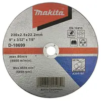 Диск карбофлексен за рязане Makita на метал  230 мм, 2.5 мм, 22.2 мм, D-18699
