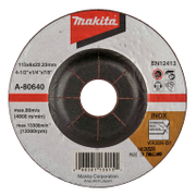 Диск карбофлексен за шлайфане Makita на неръждаема стомана  115 мм, 22.23 мм, 6 мм, A-80640 - product - 001 MKT1488
