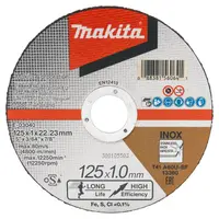 Диск карбофлексен за рязане Makita на неръждаема стомана  125 мм, 1 мм, 22.23 мм, E-03040