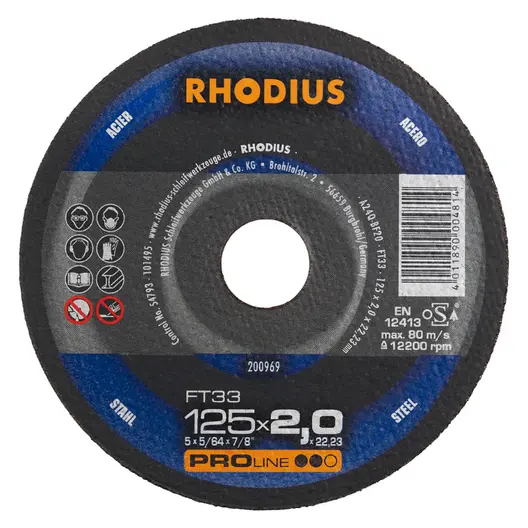 Диск карбофлексен за рязане Rhodius на метал  150 мм, 3 мм, 22.23 мм, FT33