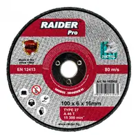 Диск карбофлексен за шлайфане Raider на метал  100 мм, 16 мм, 6 мм