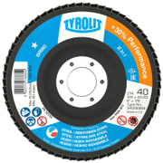 Ламелен диск за шлайфане Tyrolit на метал и неръждаема стомана  115 мм, 22.23 мм, P40, конусен, Basic* 2in1 - product - 001 TRT1443