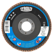 Ламелен диск за шлайфане Tyrolit на метал и неръждаема стомана  125 мм, 22.23 мм, P80, конусен, Premium*** 2in1 - product - 001 TRT1869